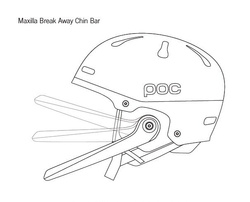 Chránič čeľuste POC Maxilla Break Away System Uranium Black - 2025/26
