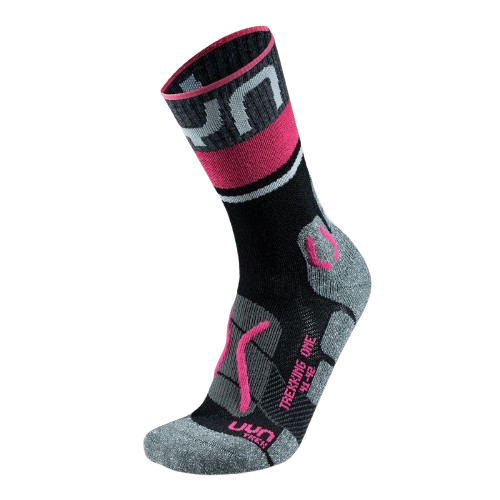Outdoorové ponožky UYN Woman Trekking One Merino Socks Black/Pink