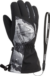 Lyžiarske rukavice Ziener Laval-z As® Aw Glove Junior Unisex Black Grey Mountain Print - 2025/26