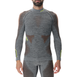 Funkčné tričko UYN Man Ambityon UW Shirt LG_SL Melange Turtleneck Black Melange/Orange/Yellow - 2023/24