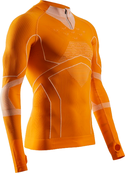 Funkčné tričko X-bionic Energy Accumulator Light Shirt LS 1/2 Zip Men Blazing Orange/Arctic White - 2024/25