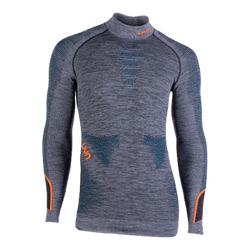 Funkčné tričko UYN Man Ambityon UW Shirt LG_SL Melange Turtleneck Black Melange/Atlantic/Orange Shiny - 2023/24