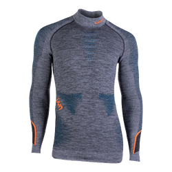 Funkčné tričko UYN Man Ambityon UW Shirt LG_SL Melange Turtleneck Black Melange/Atlantic/Orange Shiny - 2023/24