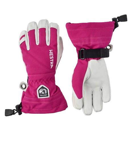 Lyžiarske rukavice Hestra Army Leather Heli Ski Jr. Fuchsia - 2025/26